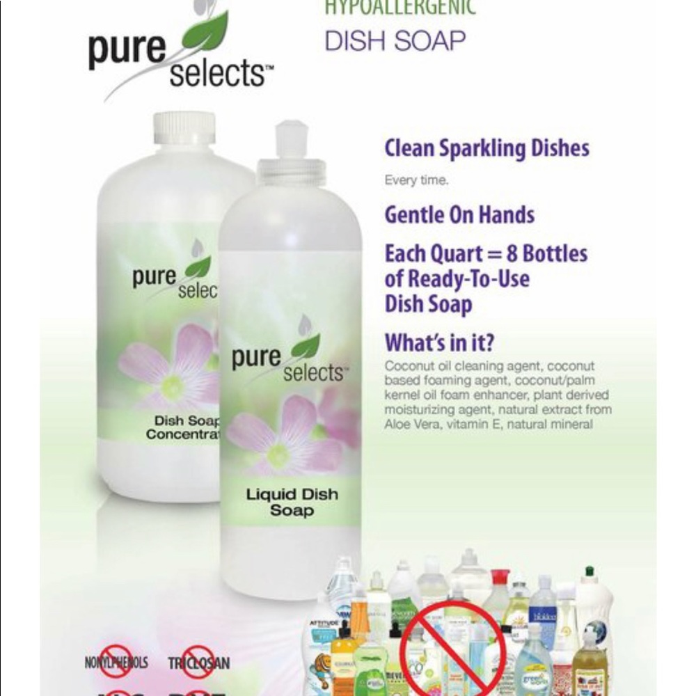 PURE Selects natural liquid dish soap concentrate